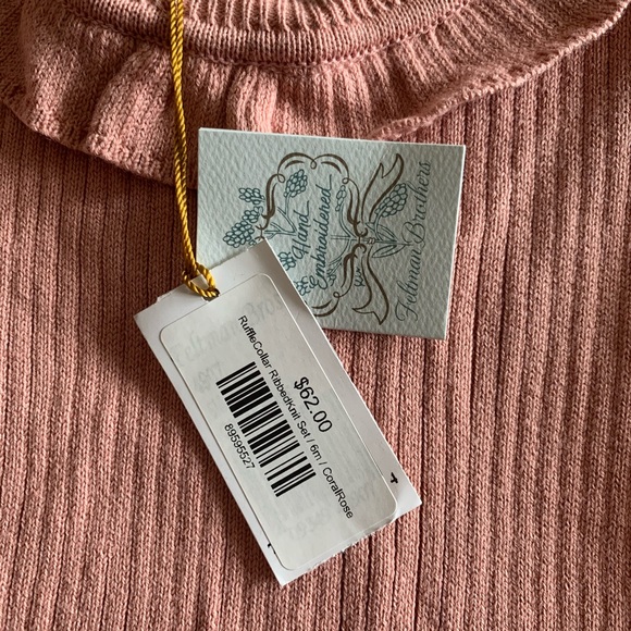 NWT Feltman Brothers Ruffle Collar Ribbed Knit Top - Picture 6 of 7